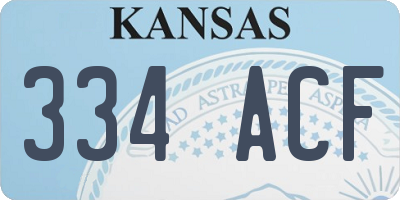 KS license plate 334ACF