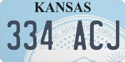 KS license plate 334ACJ