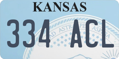 KS license plate 334ACL