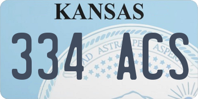 KS license plate 334ACS