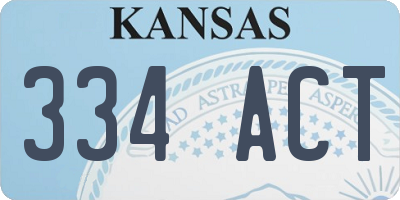 KS license plate 334ACT