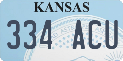 KS license plate 334ACU