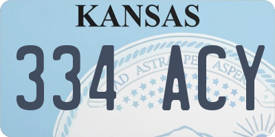 KS license plate 334ACY