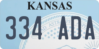 KS license plate 334ADA