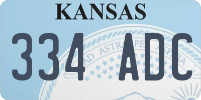 KS license plate 334ADC