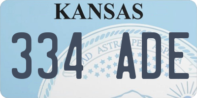 KS license plate 334ADE