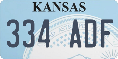 KS license plate 334ADF