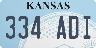 KS license plate 334ADI