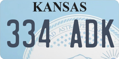 KS license plate 334ADK