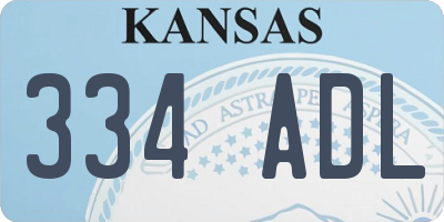 KS license plate 334ADL