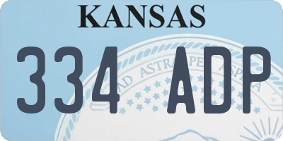 KS license plate 334ADP