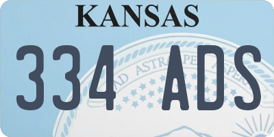 KS license plate 334ADS