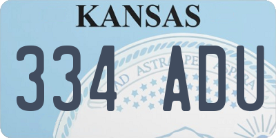 KS license plate 334ADU