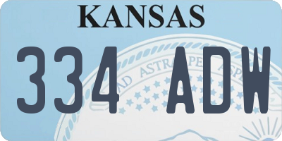 KS license plate 334ADW