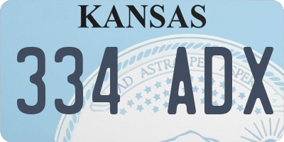 KS license plate 334ADX
