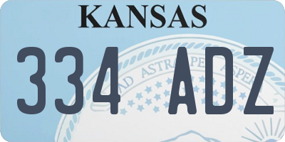 KS license plate 334ADZ