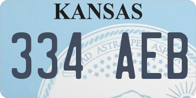 KS license plate 334AEB