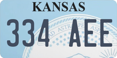 KS license plate 334AEE