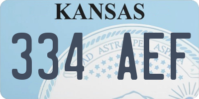 KS license plate 334AEF