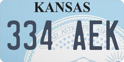 KS license plate 334AEK