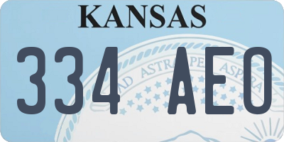 KS license plate 334AEO