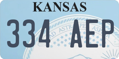 KS license plate 334AEP