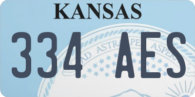 KS license plate 334AES