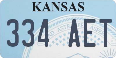 KS license plate 334AET