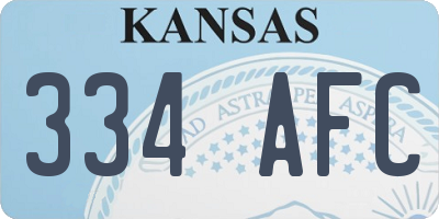 KS license plate 334AFC