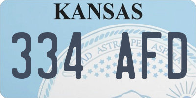 KS license plate 334AFD