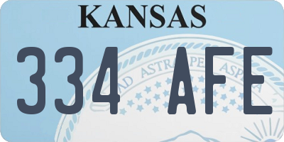KS license plate 334AFE