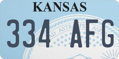 KS license plate 334AFG