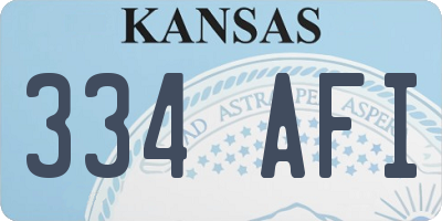 KS license plate 334AFI