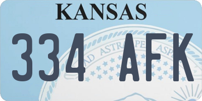 KS license plate 334AFK