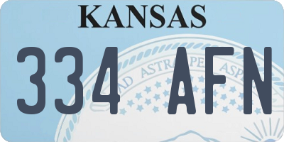 KS license plate 334AFN