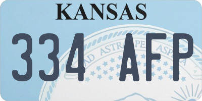 KS license plate 334AFP