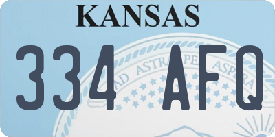KS license plate 334AFQ