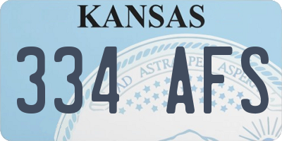 KS license plate 334AFS