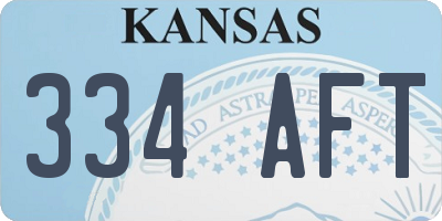 KS license plate 334AFT