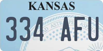 KS license plate 334AFU
