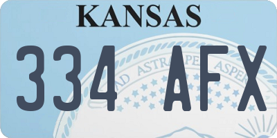 KS license plate 334AFX