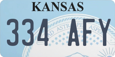 KS license plate 334AFY