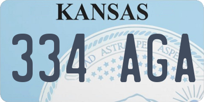 KS license plate 334AGA