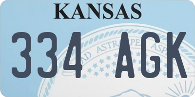 KS license plate 334AGK