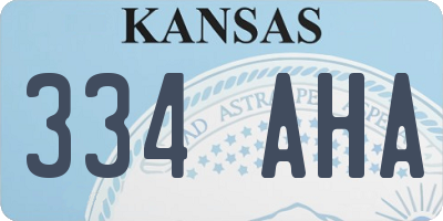 KS license plate 334AHA