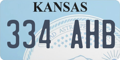 KS license plate 334AHB