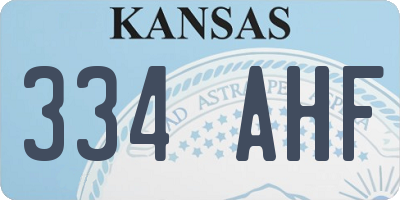 KS license plate 334AHF