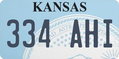 KS license plate 334AHI