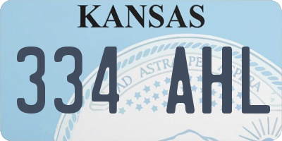 KS license plate 334AHL