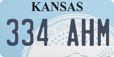 KS license plate 334AHM